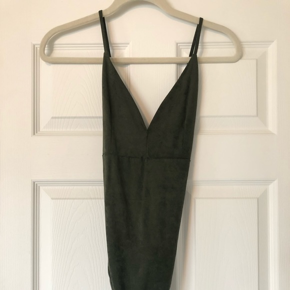 NWOT Green Suede Bodysuit - Picture 4 of 5